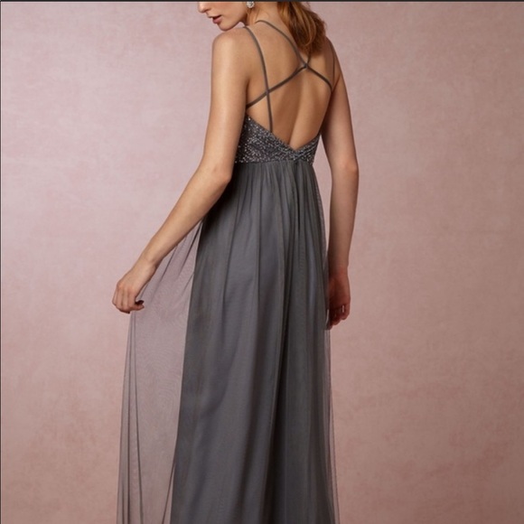 Anthropologie Watters and Watters Tulle Isadore dress in Pewter NWT - size 4 - Picture 3 of 4